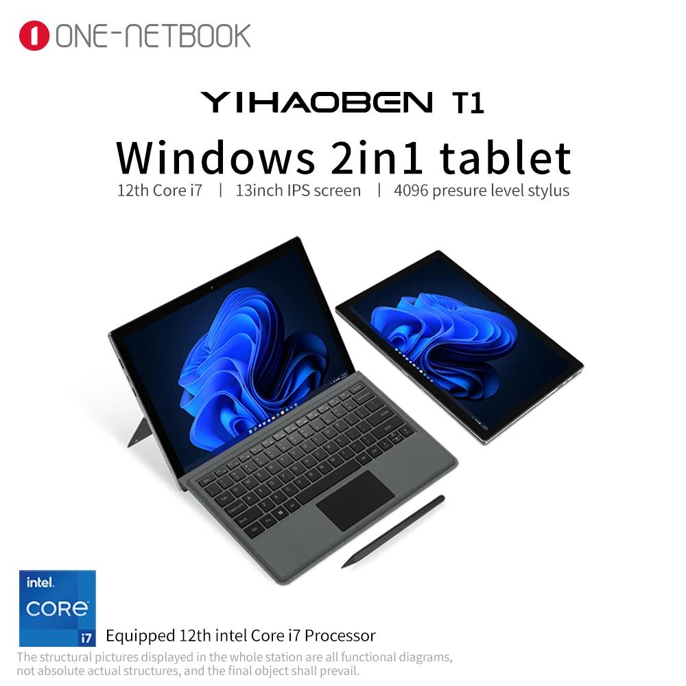 ONE-NETBOOK T1 노트북 Windows 2에서 1 태블릿 인텔 12th Gen i7-1260P i5-1240P 16G + 512GB/1 테라바이트/2 테라바이트 13 IPS 4096 스타일러스 펜 W